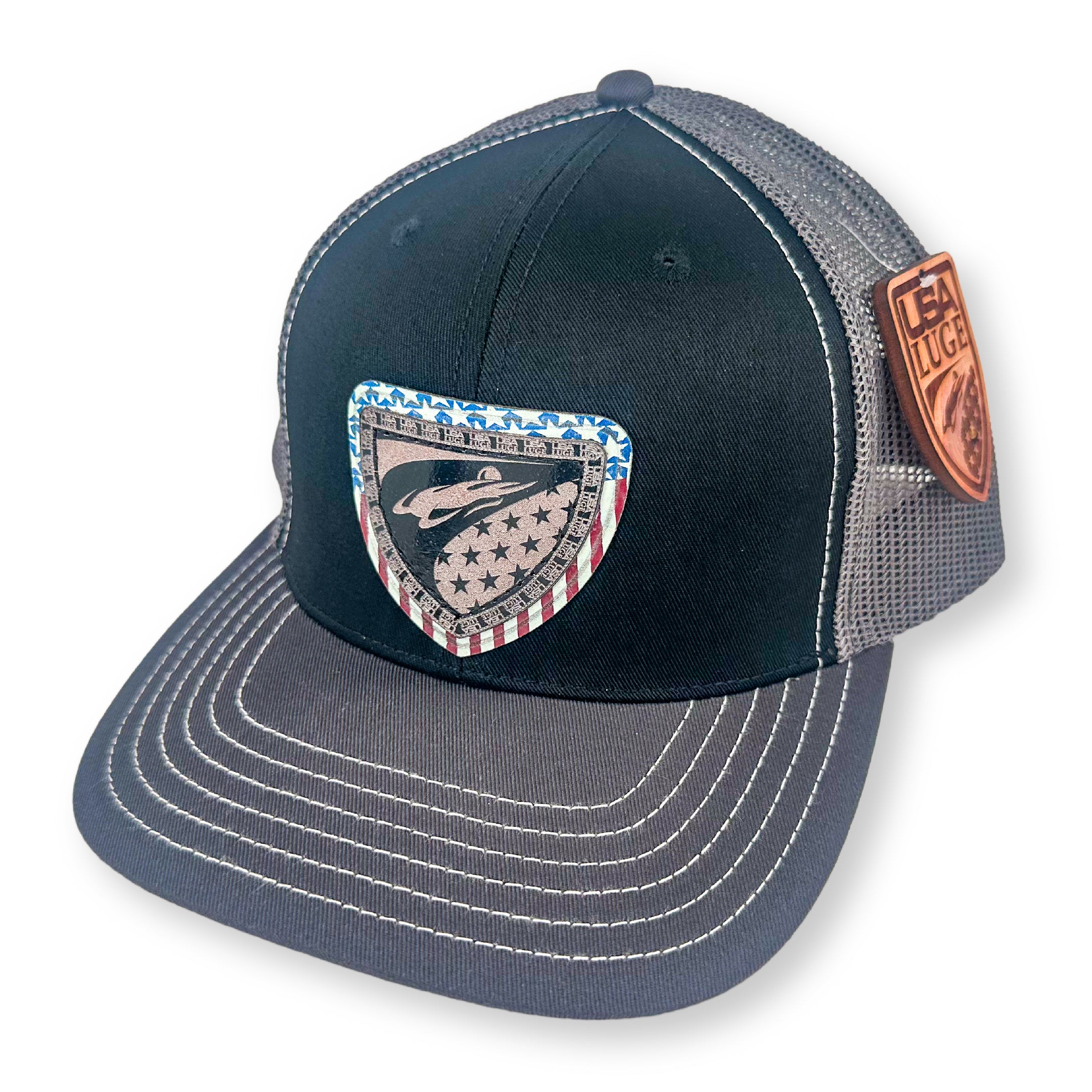 USA LUGE ALT LOGO STARS & STRIPES(BLACK SILVER)